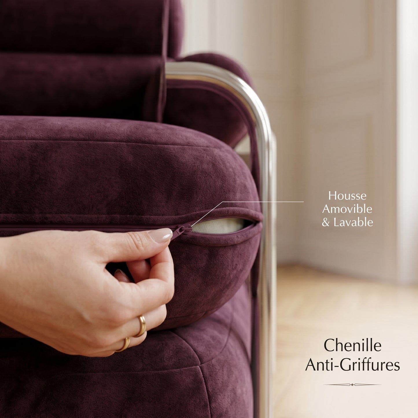 Canapé Compressé Prune - Le Faubourg Forme