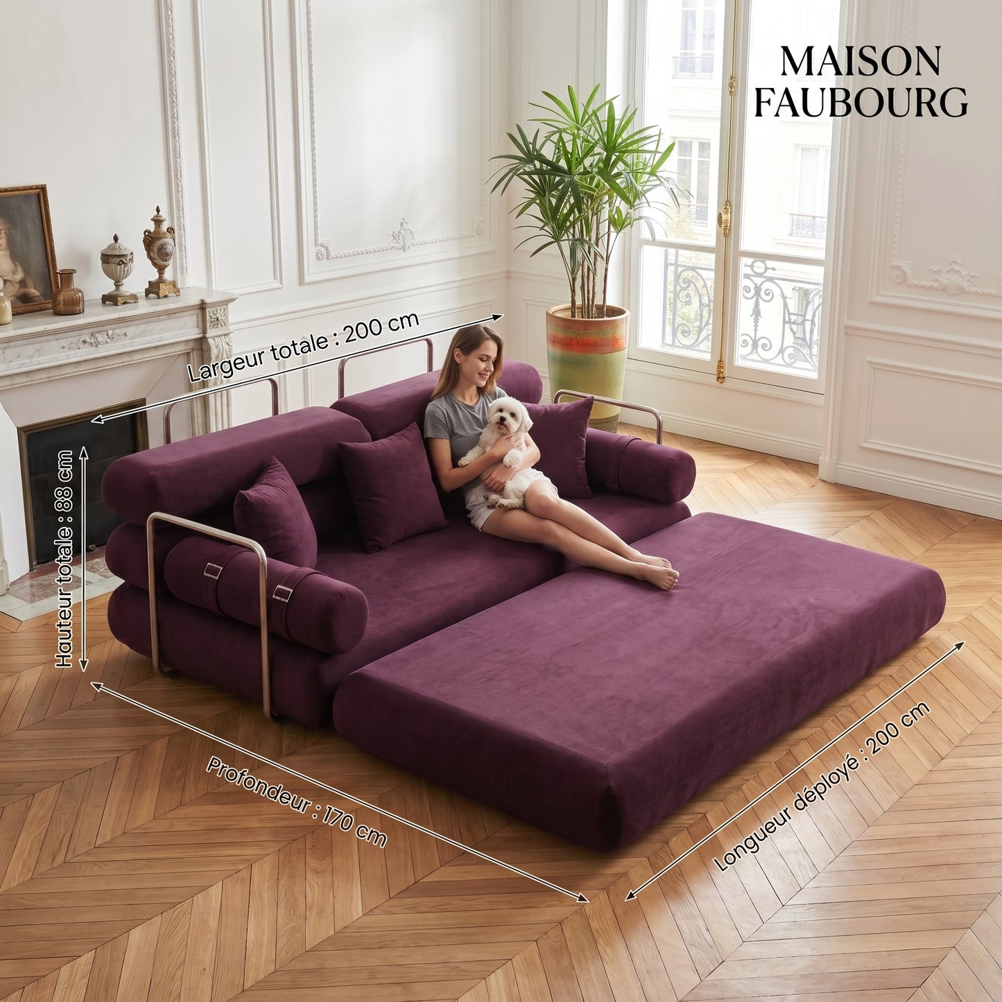 Canapé Compressé Prune - Le Faubourg Forme