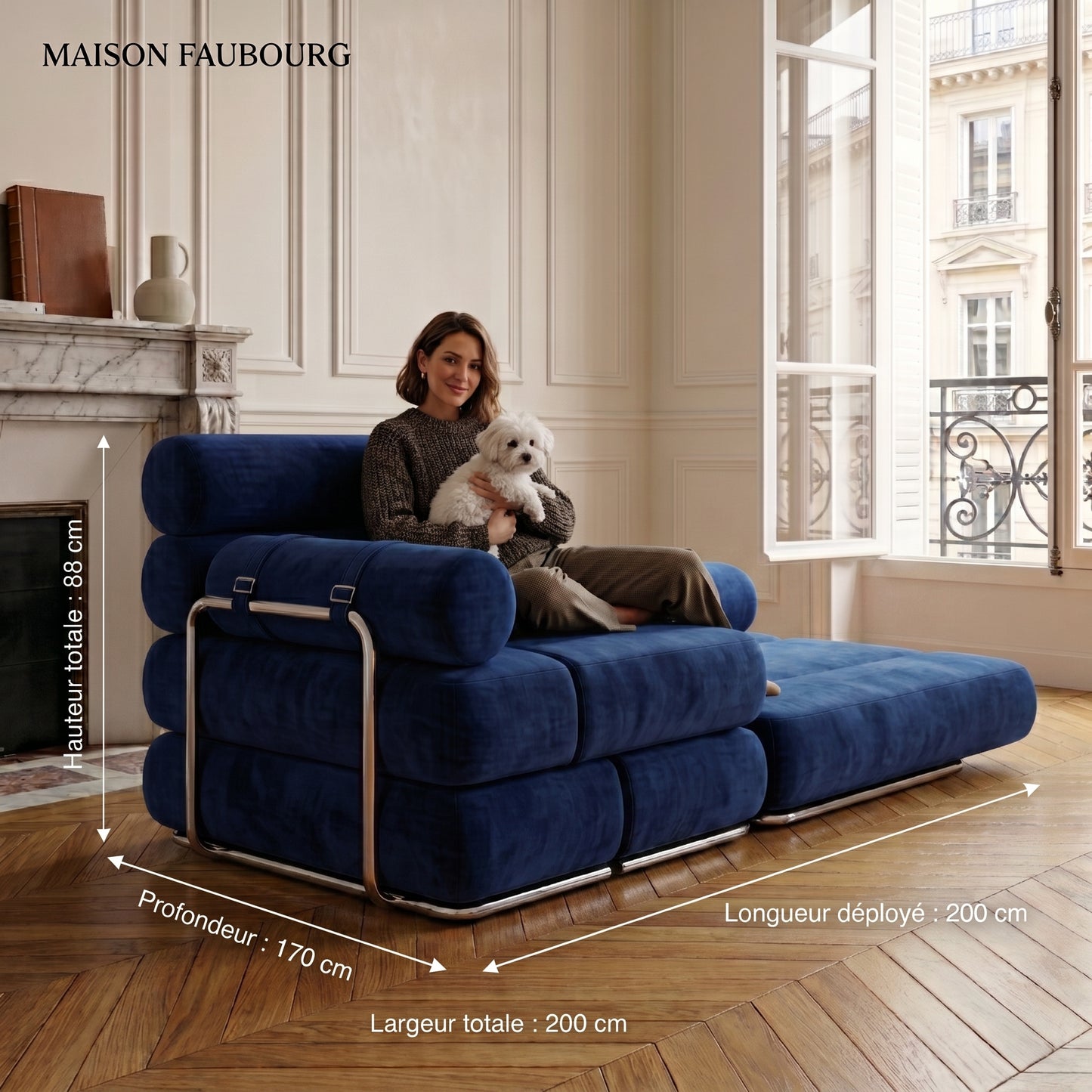 Canapé Compressé Bleu - Le Faubourg Forme