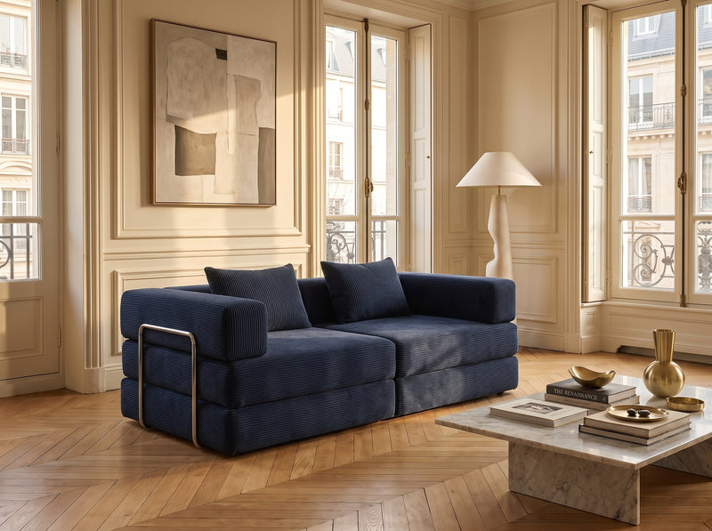 Canapé Compressé Bleu - Le Faubourg Souple