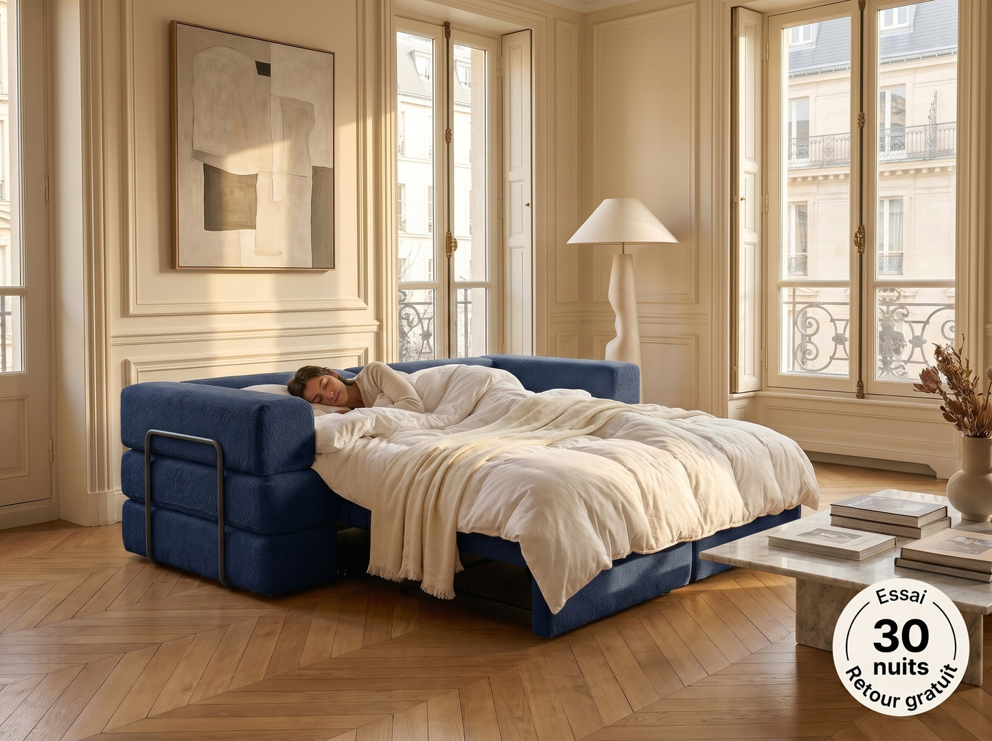 Canapé Compressé Bleu - Le Faubourg Souple