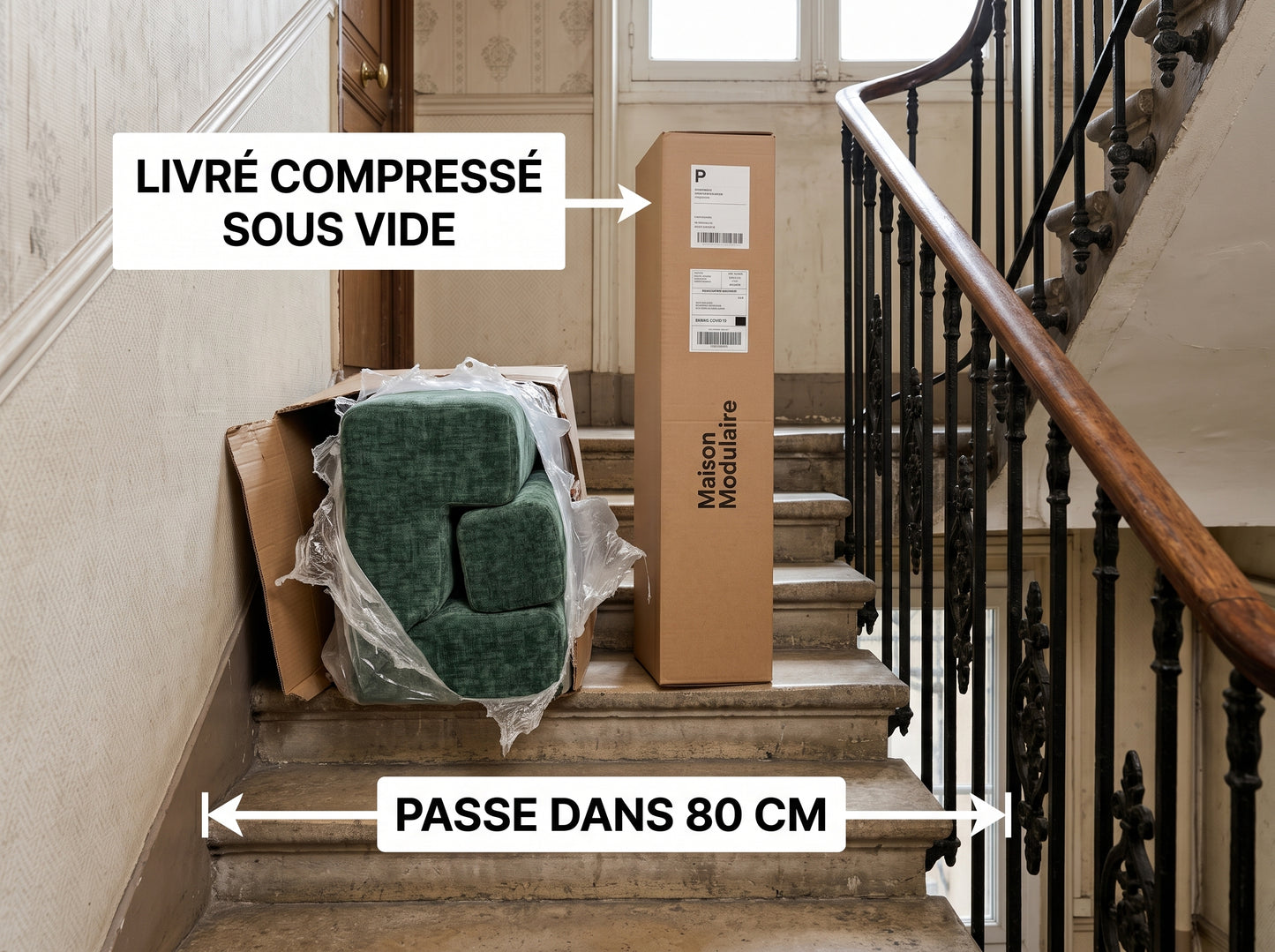 Canapé Compressé Vert - Le Faubourg Souple