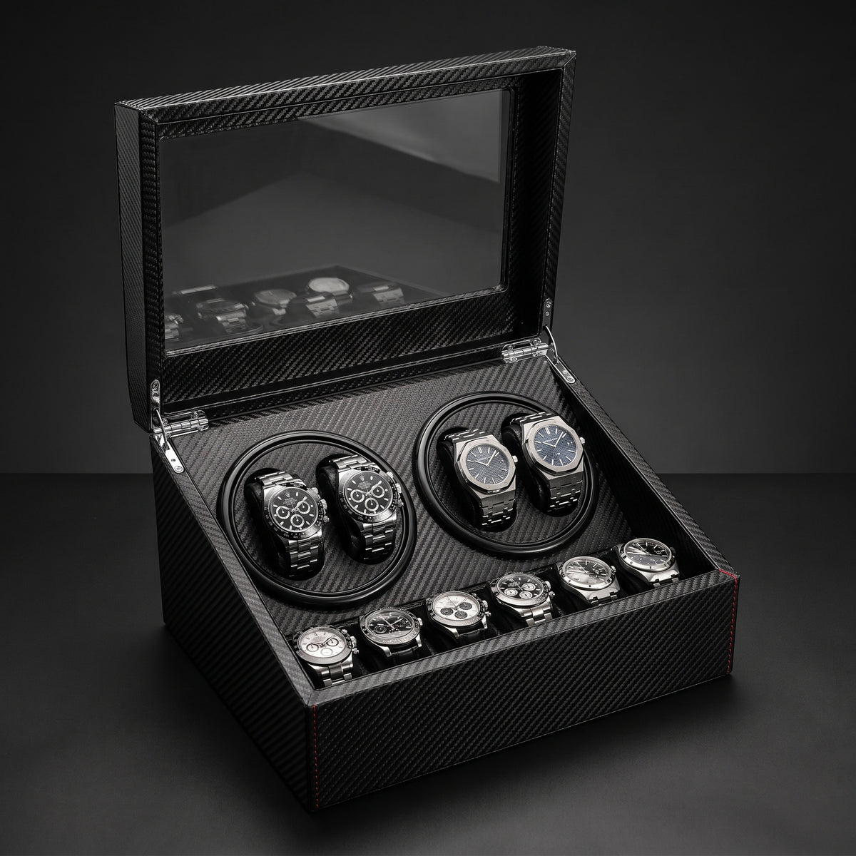 Remontoir Montre Automatique 10 Montres  Édition Master 4+6 Carbone Ardoise