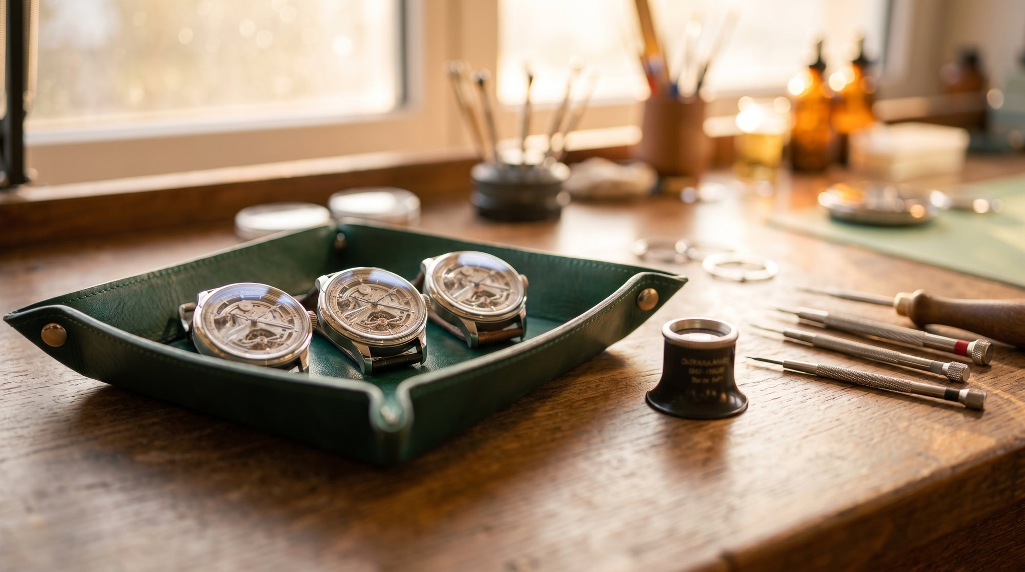Établi de haute horlogerie et montres de collection
