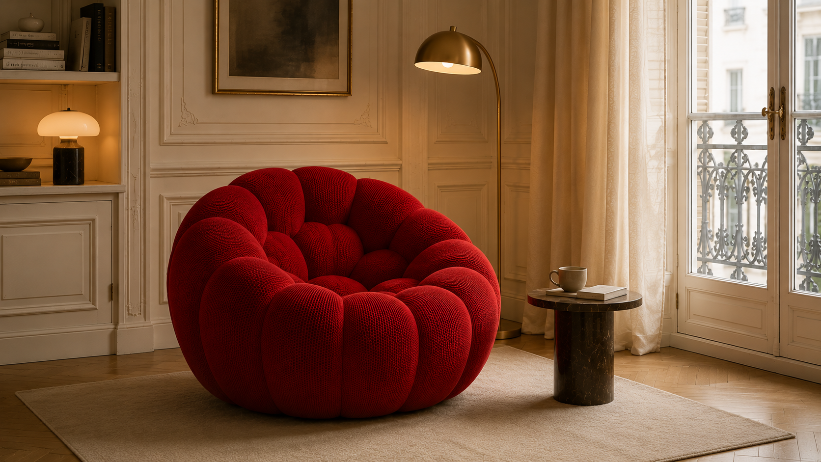 Fauteuil Bubble Rouge Profond