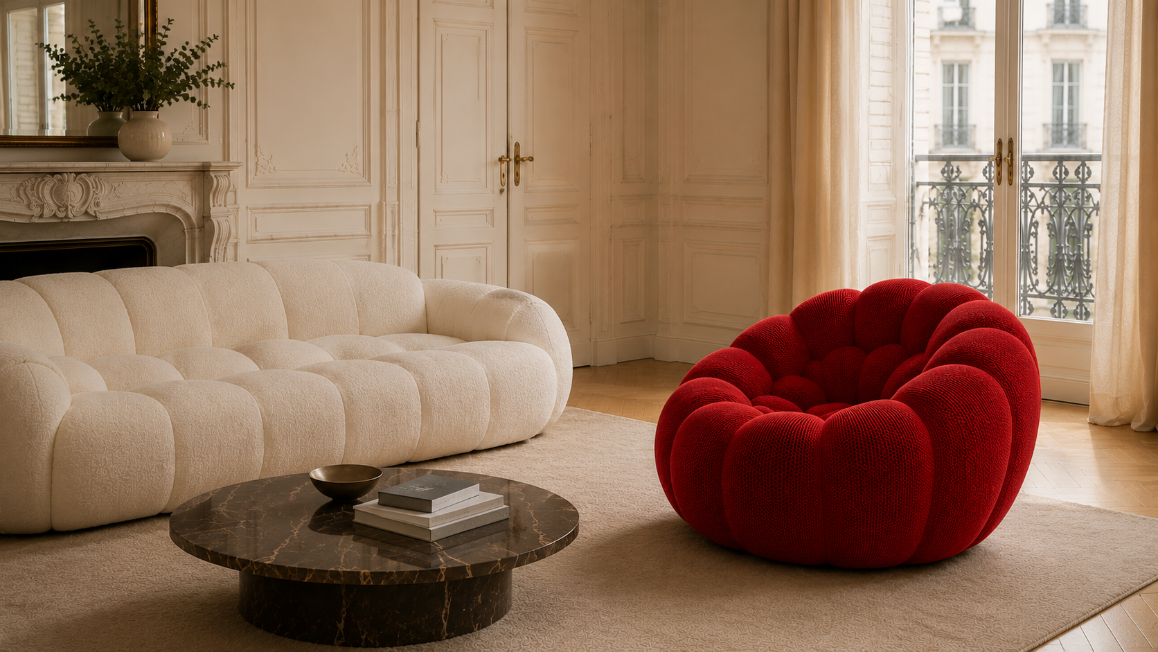 Fauteuil Bubble Rouge Profond
