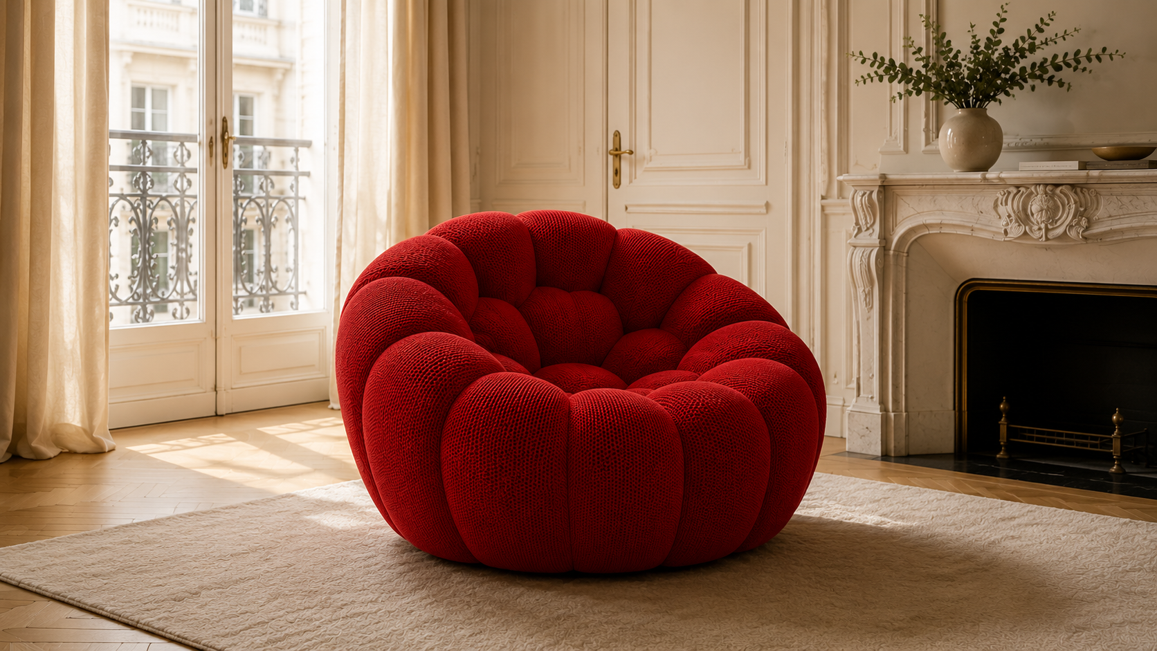 Fauteuil Bubble Rouge Profond