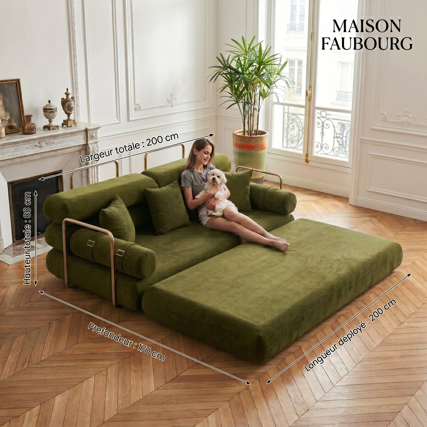 Canapé Compressé Vert - Le Faubourg Forme