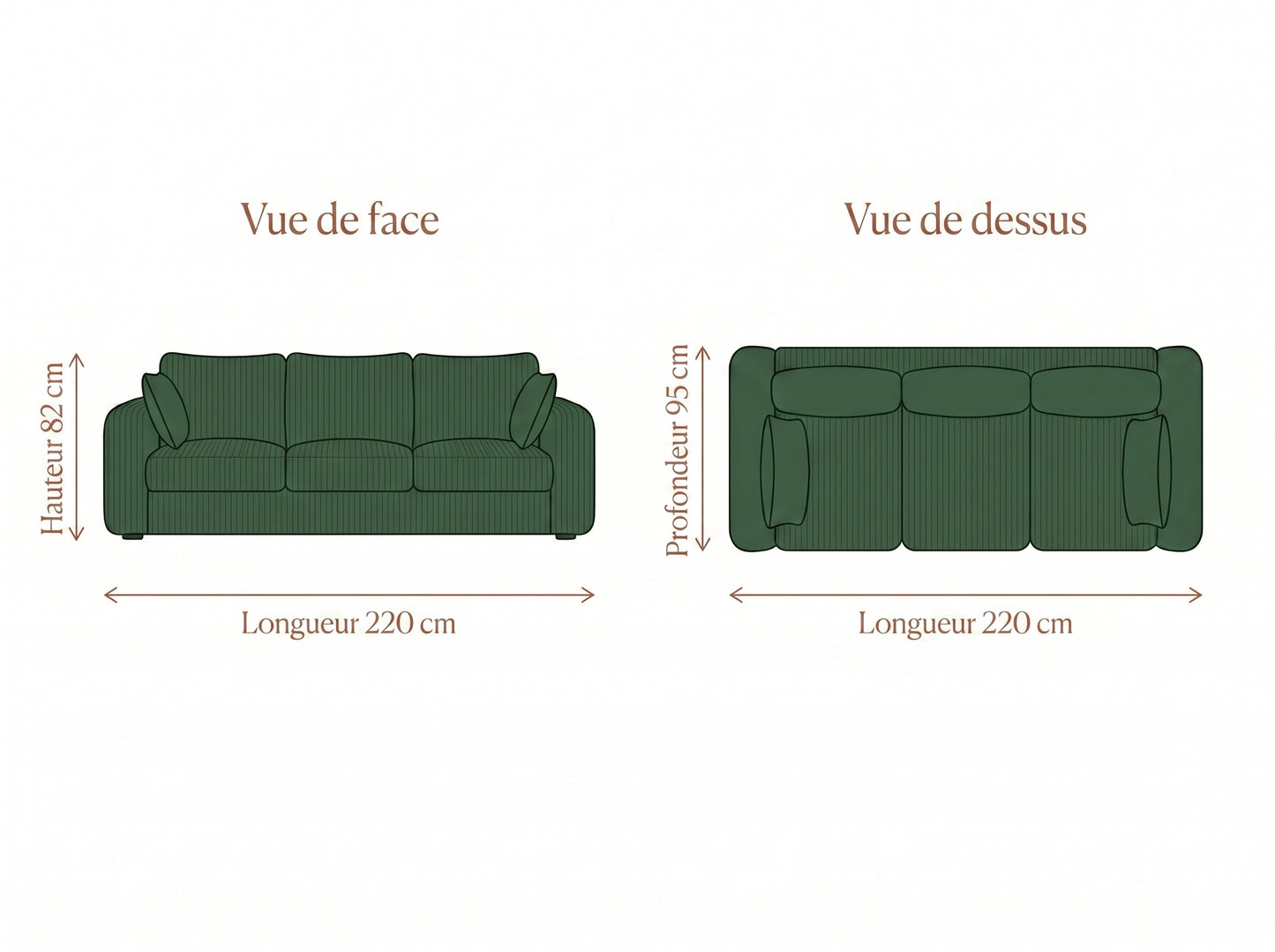 Canapé Compressé Vert - Le Faubourg Souple
